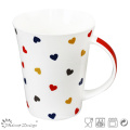 12oz taza de cerámica con calcomanía de corazón venta caliente